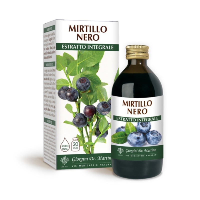 MIRTILLO NERO ESTRATTO INTEGRALE 200 ml Liquido analcoolico - Dr. Giorgini